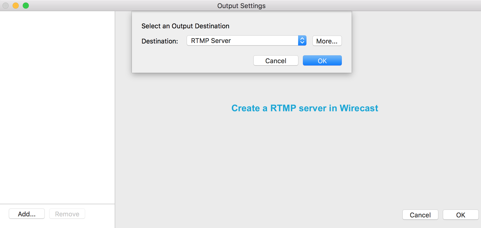 wirecast rtmp server